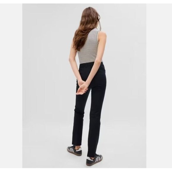 GAP Mid Rise Bi-Stretch Baby Boot Black Comfy Dress Pants Size 14 RT$80 #779250 - Picture 2 of 9